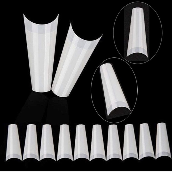 Nail Tips Kit 500pc Holographic Glitter Flakes - Picture 2 of 7